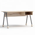 Scrivania in legno di pino con gamba in metallo 150 x 70 x 75cm