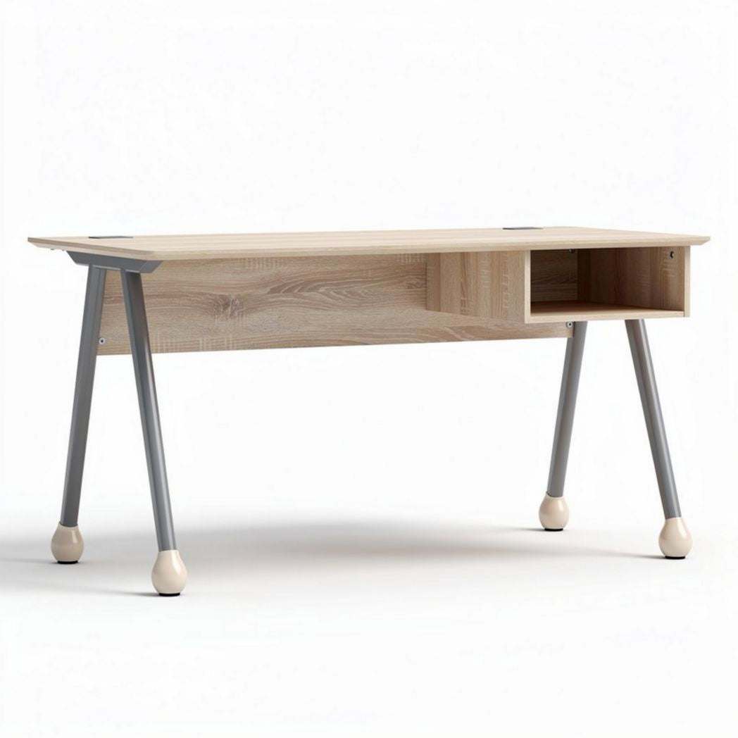 Scrivania in legno di pino con gamba in metallo 150 x 70 x 75cm