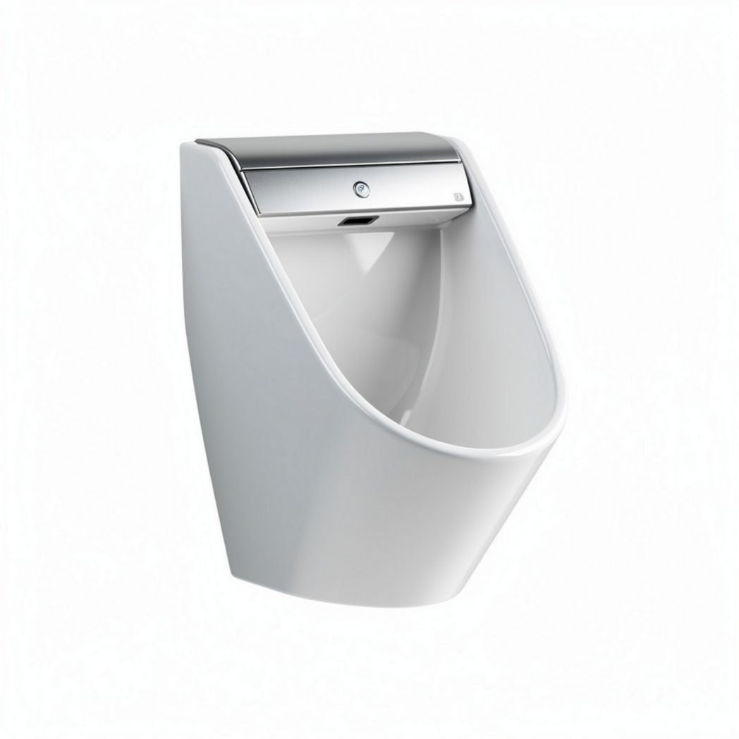 Urinal da parete in ceramica bianca con sistema di risciacquo 40 x 30 x 70cm