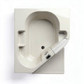 Vasca da bagno per anziani con accesso laterale in acrilico beige 150 x 100 x 50cm