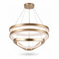 Lampadario a sospensione in metallo dorato con diffusore in plastica dimensioni 40 x 40 x 30cm