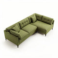 Divano angolare verde in tessuto con cuscini sfoderabili cm 210 x 150 x 80